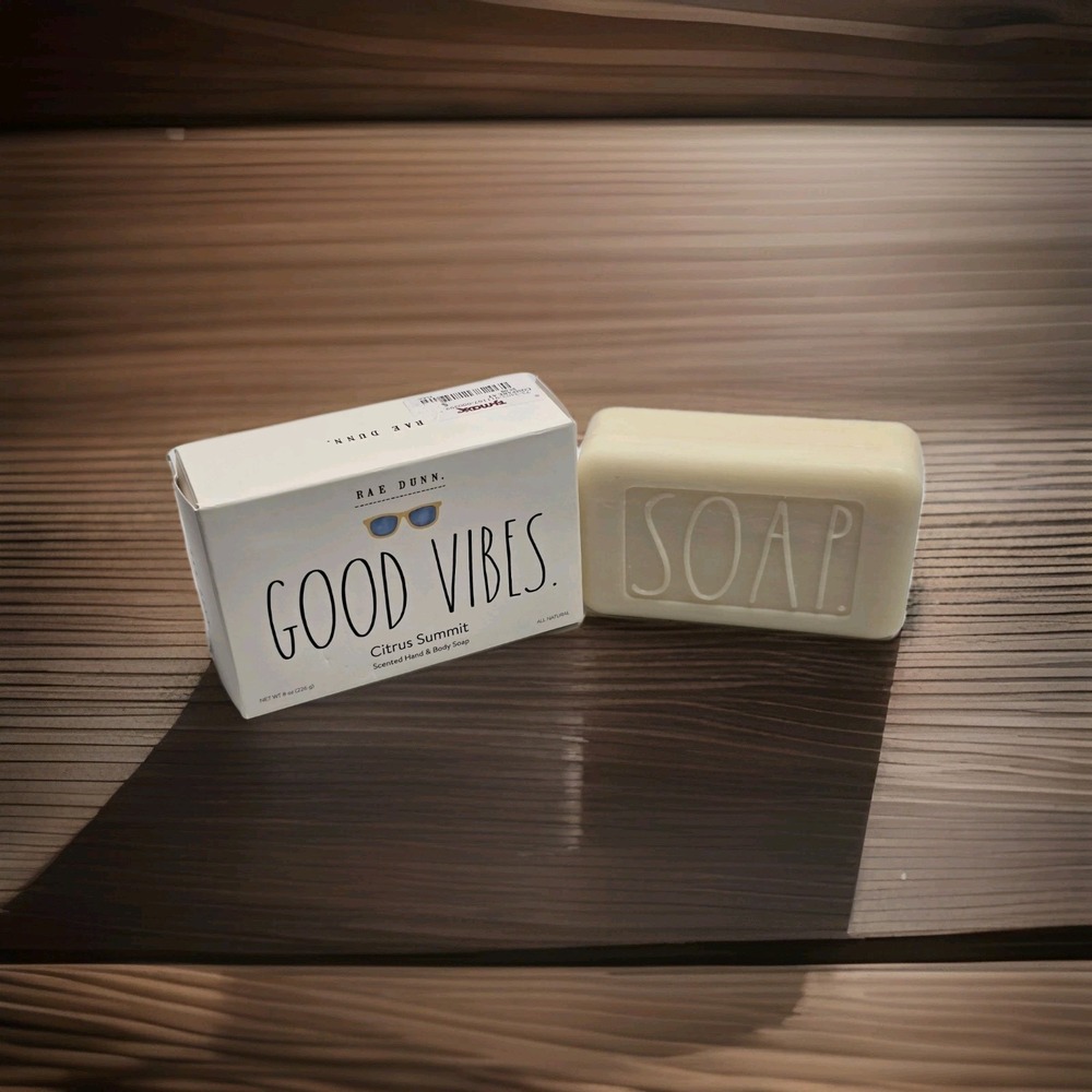 Rae Dunn Good Vibesβ Bar Soap 8 oz Citrus Summit Scent NEW